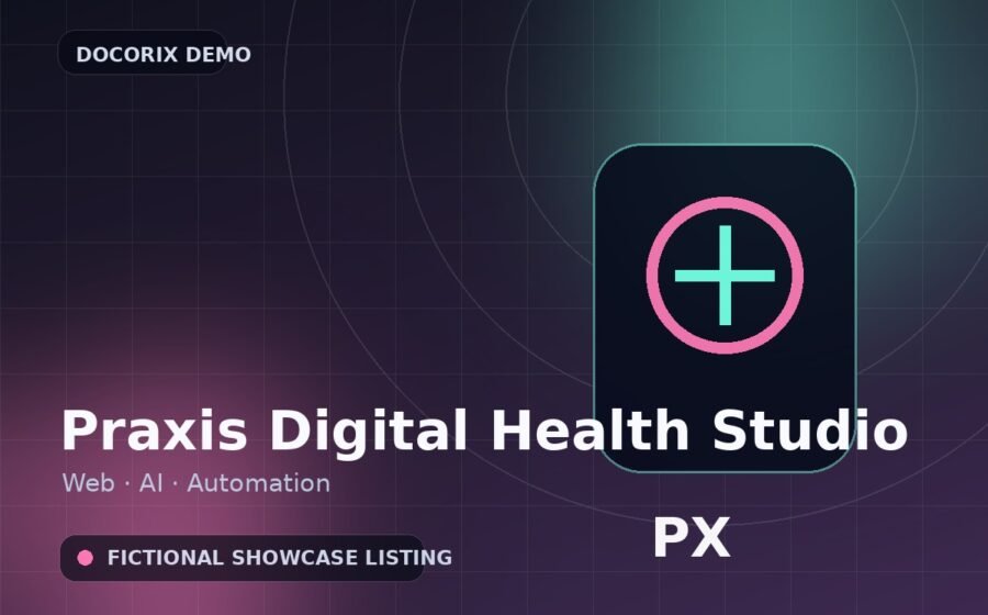 Praxis Digital Health Studio fictional demonstration image